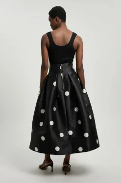 Jupe De Bal En Twill Tissé À Pois Petite
