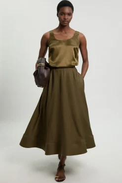 KarenMillen Jupe De Bal Tissée En Viscose Et Lin<Femme Jupes|Jupes