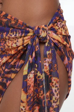 KarenMillen Jupe De Plage En Maille À Imprimé Animal Abstrait<Femme Tenues De Plage