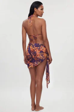 KarenMillen Jupe De Plage En Maille À Imprimé Animal Abstrait<Femme Tenues De Plage