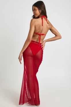 Jupe De Plage Longue En Maille Transparente