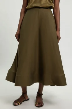 Jupe De Soirée Tissée En Viscose Et Lin Petite