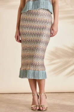 Jupe en Crochet à Sequins avec Pompons