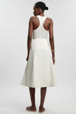 KarenMillen Jupe En Denim À Boutonnage Devant<Femme Jupes|Denim
