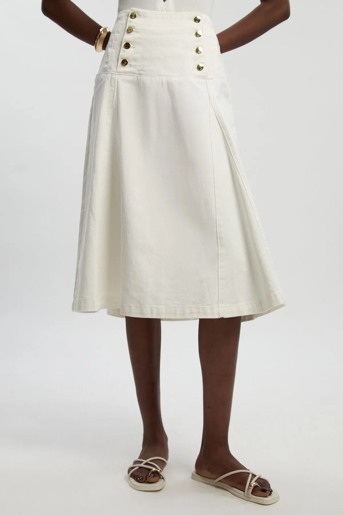 KarenMillen Jupe En Denim À Boutonnage Devant<Femme Jupes|Denim