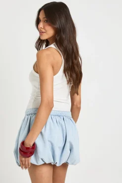 Jupe En Denim À Ourlet Bouffant