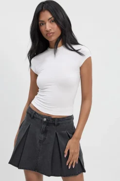 Jupe en denim plissée