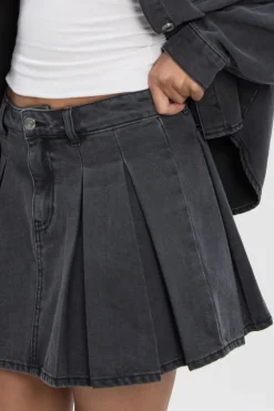 Jupe en denim plissée