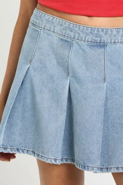 boohoo Jupe En Denim Plissée<Femme Jupes|Denim