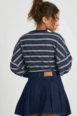 boohoo Jupe en denim plissée<Femme Jupes|Denim