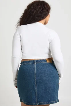 boohoo Jupe En Jean Cargo Mini Grande Taille<Femme Jupes|Denim