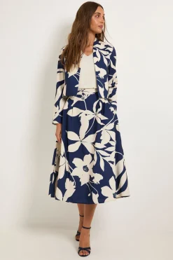 Jupe En Sergé Ottoman À Motif Floral