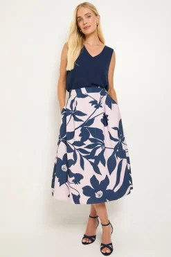 Wallis Jupe En Twill Ottoman À Motif Floral Petite<Femme Jupes|Jupes