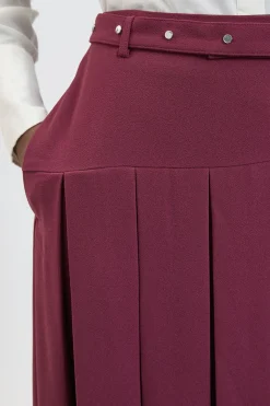 Jupe Kilt Plissée En Crêpe Ajusté