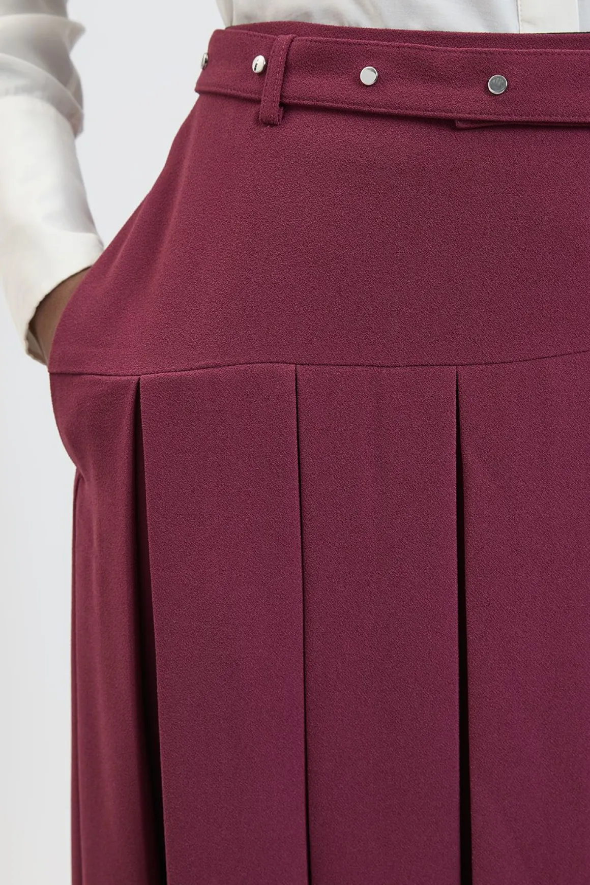 Jupe Kilt Plissée En Crêpe Ajusté
