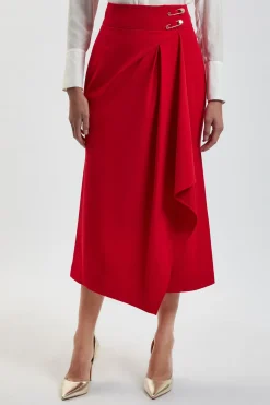 KarenMillen Jupe Longue Ajustée Avec Drapé Et Finition Portefeuille<Femme Jupes|Jupes