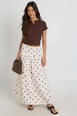boohoo Jupe Longue Asymétrique À Taille Basse À Pois<Femme Jupes|Jupes