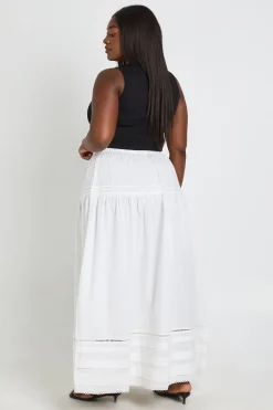 Jupe Longue Brodée En Coton Grande Taille