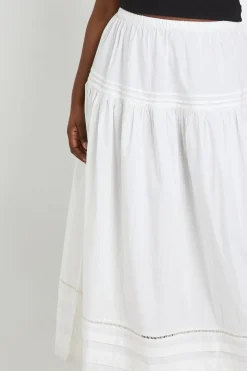 Jupe Longue Brodée En Coton Grande Taille