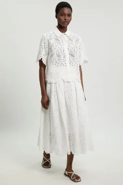 Jupe Longue Broderie Anglaise En Coton