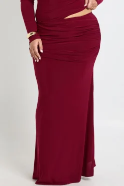boohoo Jupe Longue Colonne Grande Taille à Détail Drapé<Femme Jupes|Jupes