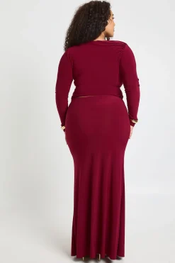 boohoo Jupe Longue Colonne Grande Taille à Détail Drapé<Femme Jupes|Jupes