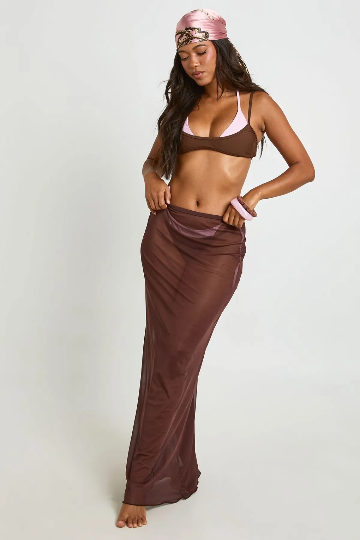 boohoo Jupe Longue De Plage En Maille Transparente<Femme Tenues De Plage