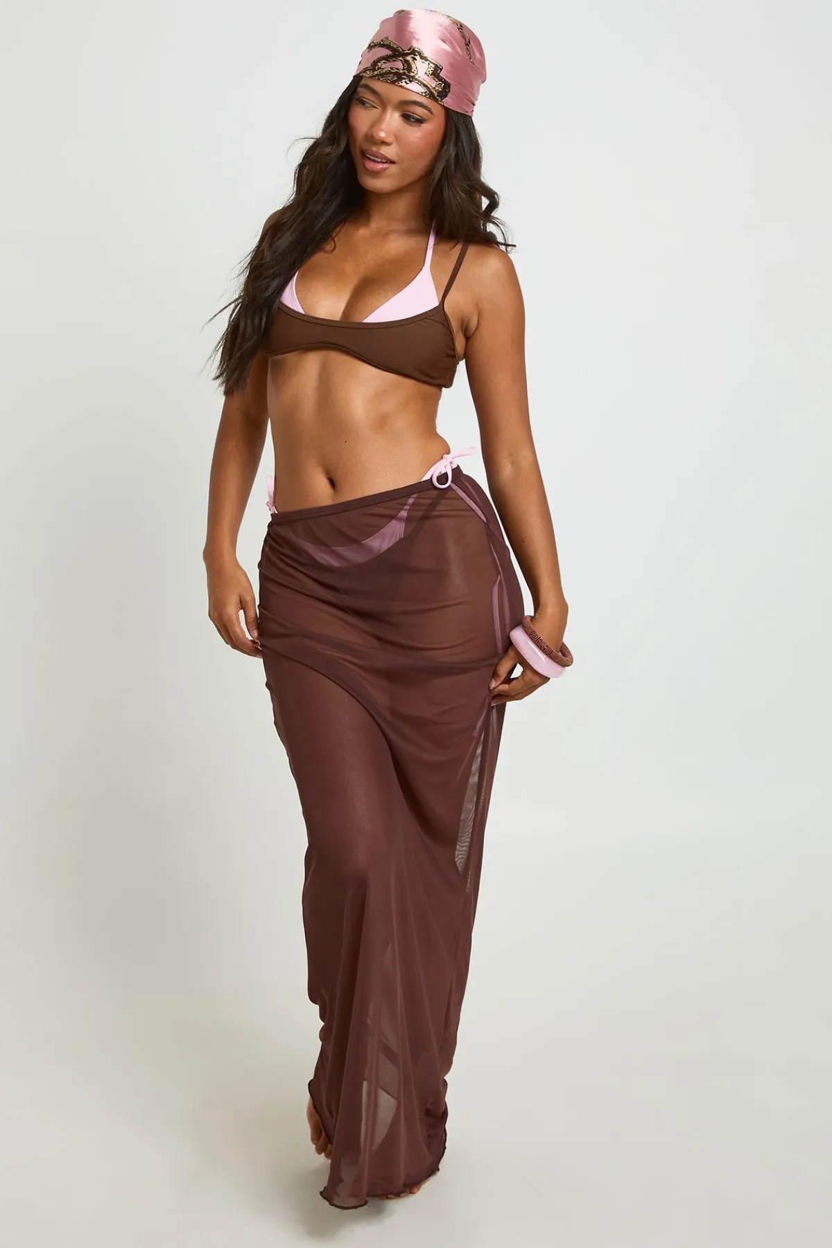 boohoo Jupe Longue De Plage En Maille Transparente<Femme Tenues De Plage
