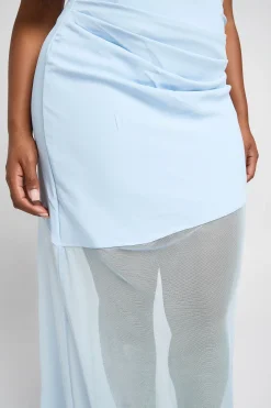 Jupe Longue Drapée À Panneau Transparent Grande Taille