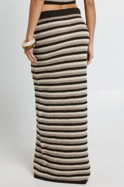 Jupe Longue En Crochet À Rayures