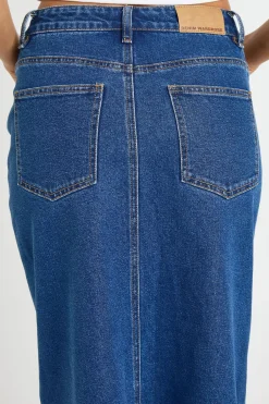 boohoo Jupe Longue En Denim À Détails De Coutures<Femme Jupes|Denim
