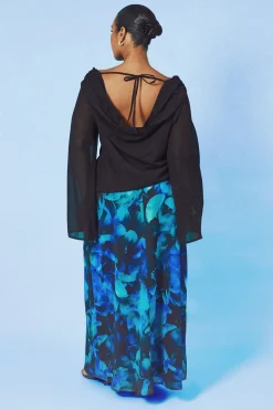 Jupe Longue En Mousseline Grande Taille À Taille Froncée Motif Floral