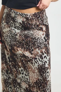 Jupe Longue En Mousseline Imprimé Animalier Mixte Grande Taille