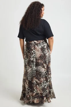 Jupe Longue En Mousseline Imprimé Animalier Mixte Grande Taille