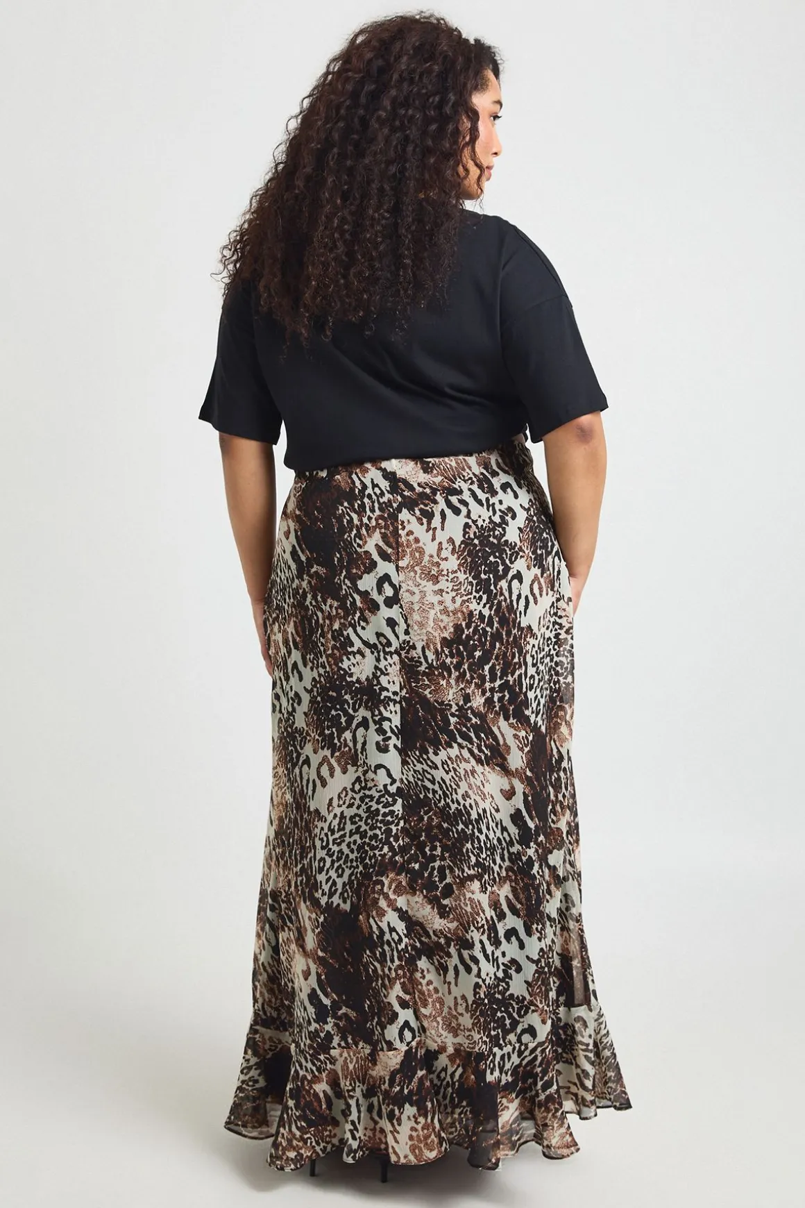Jupe Longue En Mousseline Imprimé Animalier Mixte Grande Taille