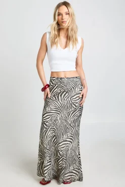 boohoo Jupe Longue En Mousseline Imprimé Petite<Femme Jupes|Jupes