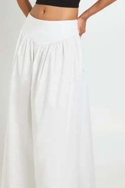 boohoo Jupe Longue En Popeline De Coton À Taille Basse<Femme Jupes|Jupes