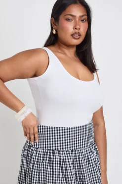 boohoo Jupe Longue En Popeline Vichy Grande Taille<Femme Jupes|Jupes