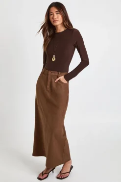 boohoo Jupe Longue en Synthétique<Femme Jupes|Jupes