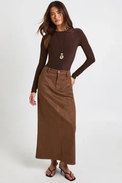boohoo Jupe Longue en Synthétique<Femme Jupes|Jupes