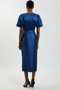 KarenMillen Jupe Longue En Twill Satiné Avec Ceinture<Femme Jupes|Jupes