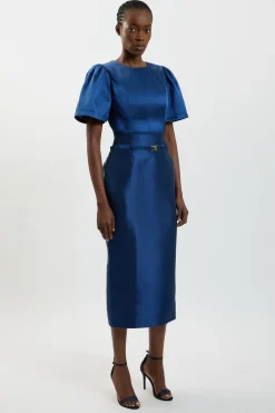 KarenMillen Jupe Longue En Twill Satiné Avec Ceinture<Femme Jupes|Jupes