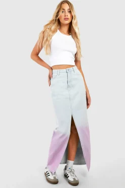 boohoo Jupe longue fendue en jean<Femme Jupes|Denim