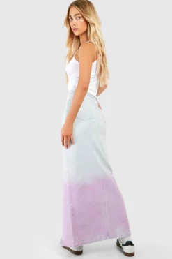 boohoo Jupe longue fendue en jean<Femme Jupes|Denim