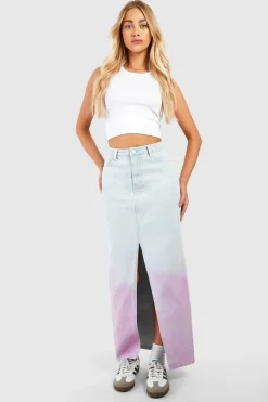 boohoo Jupe longue fendue en jean<Femme Jupes|Denim