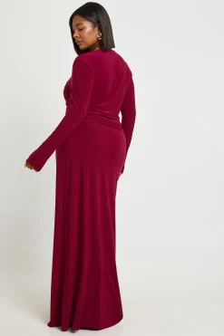Jupe Longue Grande Taille Avec Détail De Drapé Décoratif