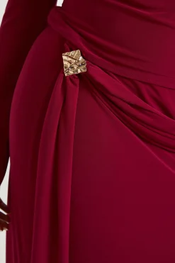 Jupe Longue Grande Taille Avec Détail De Drapé Décoratif