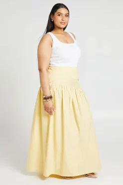 Jupe Longue Grande Taille À Taille Basse Asymétrique