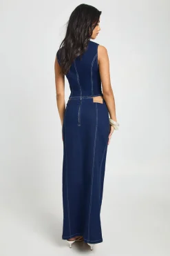 Jupe Longue Maxi En Denim Stretch