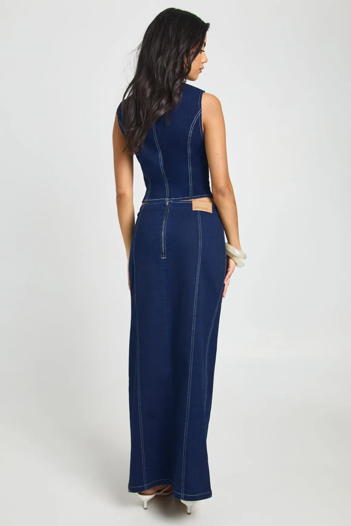 Jupe Longue Maxi En Denim Stretch